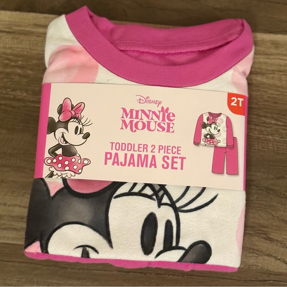 Disney Minnie Mouse Toddler Pajama Set - Pink and White - Picture 3 of 5